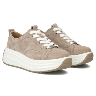 2. Beige Damen-Plateauschuhe aus Leder, Modell Filippo DP6795