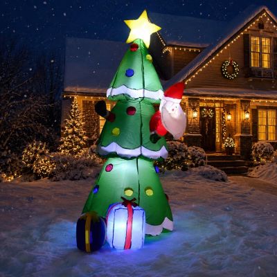 5. Selbstaufblasbarer, aufblasbarer Weihnachtsbaum für den Außenbereich, 183 cm, LED