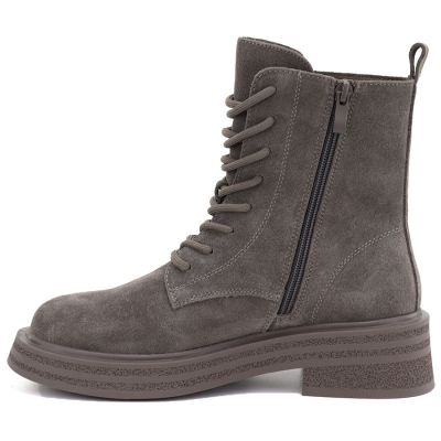 3. Damen-Ankle-Boots aus Leder, khakifarbenes Wildleder, Sergio Leone TR-02