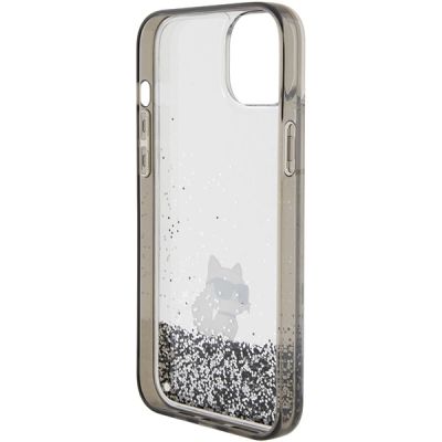 7. Karl Lagerfeld Liquid Glitter Choupette Hülle für iPhone 15 Plus – transparent