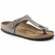 9. Birkenstock Gizeh Birko-Flor Nubuk Stone Regular Damen Flip-Flops Grau-Beige Weit (43391)