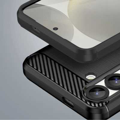 7. Carbon Case Flexibles Silikon für Xiaomi Poco M7 5G - Schwarz
