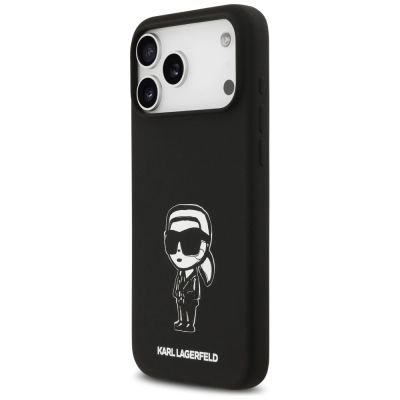 2. Karl Lagerfeld Silikonhülle mit Karl-Skizze und Logo (MagSafe) für iPhone 17 Pro Max – Schwarz