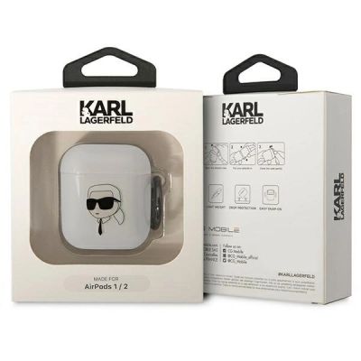 3. Karl Lagerfeld KLA2HNIKTCT AirPods 1/2 Abdeckung transparent Karl`s Head