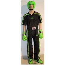 TOP TEN NEON Kickbox-Outfit schwarz und grün