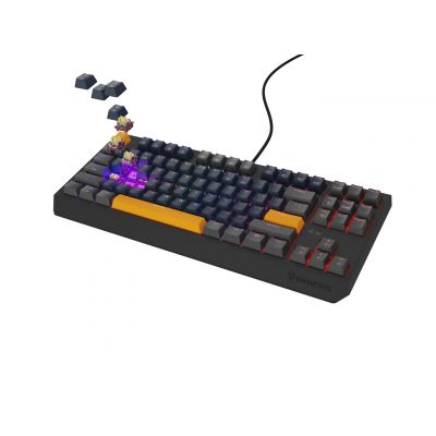 11. GENESIS THOR 230 TKL Gaming-Tastatur USB + RF Wireless + Bluetooth QWERTY Schwarz, Blau, Grau, Orange