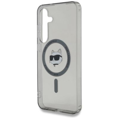 6. Karl Lagerfeld Button Choupette Head gedrucktes Logo MagSafe Samsung Galaxy S25 Hülle schwarz