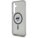 6. Karl Lagerfeld Button Choupette Head gedrucktes Logo MagSafe Samsung Galaxy S25 Hülle schwarz