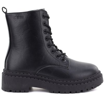 6. Schwarze Plateau-Kampfstiefel für Damen von Big Star (UU274816)