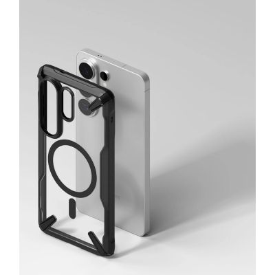 6. Ringke Fusion X Magnetische MagSafe-Hülle für Samsung Galaxy S26 Ultra – Transparent Schwarz