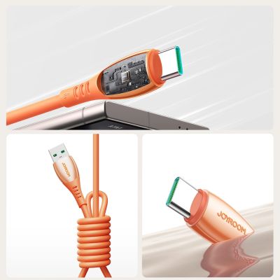 8. Joyroom S-A59 Vibrant Series 3A USB-A - USB-C Kabel 1,2 m - Orange
