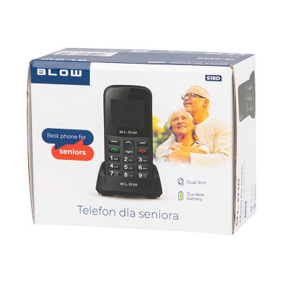 5. BLOW Seniorentelefon mit Standfuß S18D schwarz