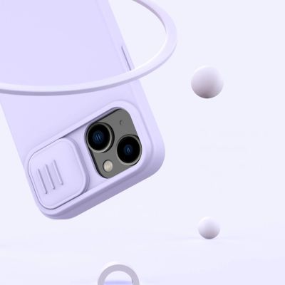 19. Nillkin CamShield Magnetische Silikonhülle iPhone 14 Plus Magnetische MagSafe-Abdeckung mit Kameraschutz Grün