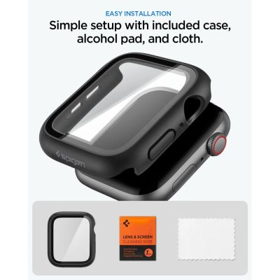 8. Spigen Thin Fit 360 Hülle für Apple Watch 44 mm – Schwarz