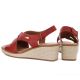 4. Sergio Leone SK297 Burgunderrote Damen-Keilsandalen aus Leder