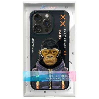 9. Nimmy Cool&Cute 2.0 Monkey Case für iPhone 15 Pro - Schwarz