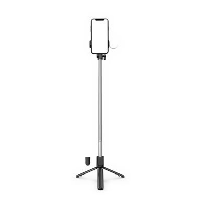 3. Selfie-Stick WR1YXS Teleskopstativ 0,71 m mit runder Lampe – Schwarz