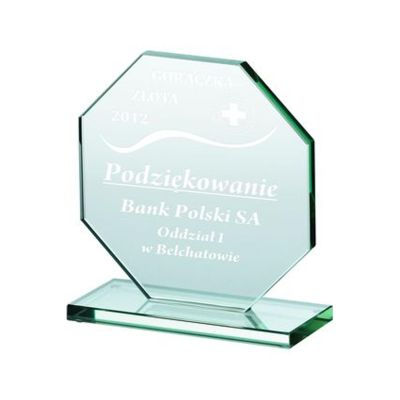 9. gravierte Glastrophäe