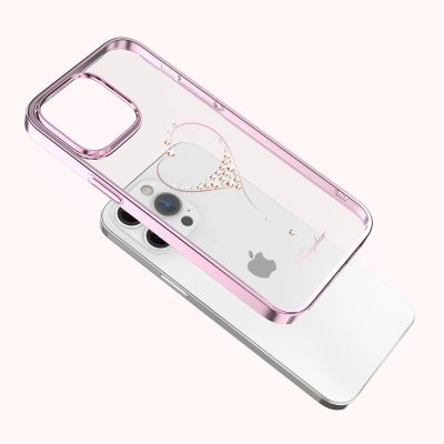 6. Silikonhülle mit Swarovski-Kristallen Kingxbar Wish Series für iPhone 14 Plus – rosa