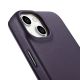 15. iCarer CE Premium Leather Folio Case iPhone 14 Plus Magnetic Flip Leather Folio Case MagSafe Dark Purple (WMI14220715-DP)