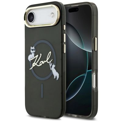 2. Karl Lagerfeld IML Choupettes Karl Script Logo MagSafe iPhone Air Hülle - Schwarz