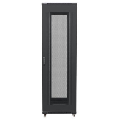 4. LANBERG Standregal 19" 42U 800x1000 SCHWARZ perforierte Türen