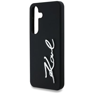 6. Karl Lagerfeld Silikon Metall Signature Logo Samsung Galaxy S25 Hülle schwarz