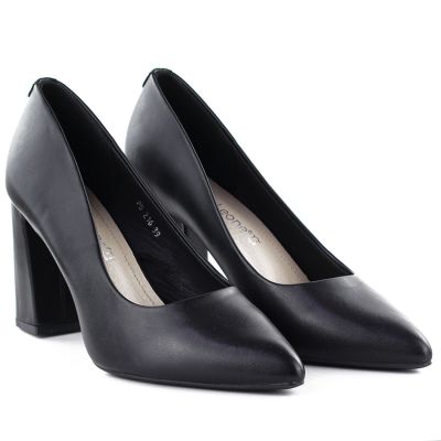 9. Schwarze Pumps mit spitzer Zehenpartie, schwarze Sergio Leone PB216