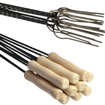 7. Feuerstab-Set mit Gabeln, 100 cm, 10 Stück