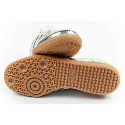 9. Adidas Damen-Sportschuhe Samba OG silberne Sneaker aus modischem Leder