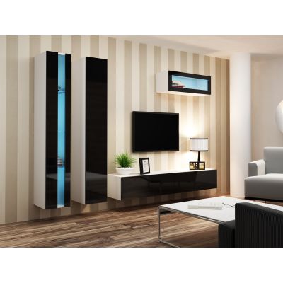 8. VIGO NEU 180/40/30 weiß/schwarz Hochglanzregal