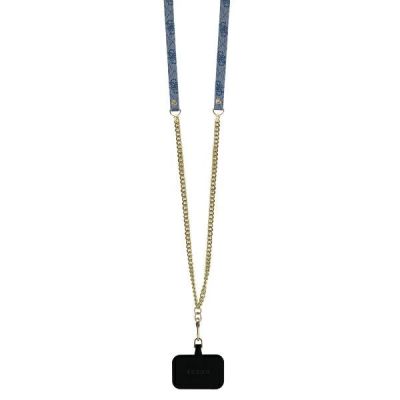 8. Guess Umhängetasche aus Leder mit Metall-Logo und Strass für iPhone 16 Pro Max – Blau
