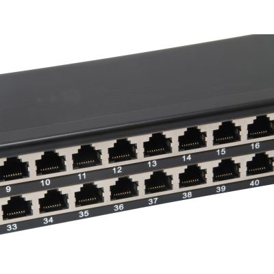 5. 19-Zoll-Patchpanel 48xRJ45 Cat6 FTP 1U 250MHz RAL9005