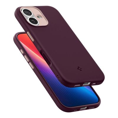 8. Spigen Nano Pop Mag MagSafe Hülle für iPhone 17 – Burgunderrot