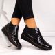 55. Rieker W R474 Schlangenleder Stiefeletten schwarz