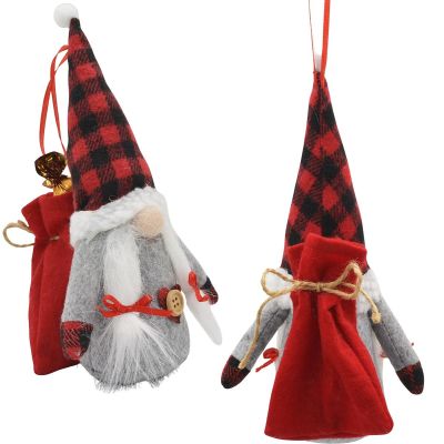 10. Dekorativer Weihnachtsmann mit Geschenktüte, 20 cm, Mädchen