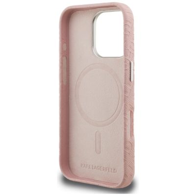 7. Karl Lagerfeld FW Stamped Karl MagSafe Hülle für iPhone 16 Pro - Pink