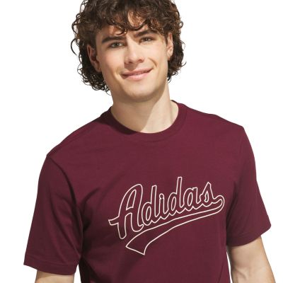 4. Herren-T-Shirt adidas Varsity Tailsweep Graphic in Burgunderrot KS2180