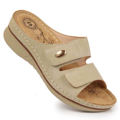 13. eVento W EVE224B beige Keilsandalen mit Klettverschluss 