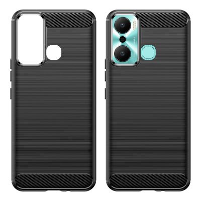 8. Carbon Case Hülle für Infinix Hot 20 Play flexible Silikon-Carbon-Hülle schwarz