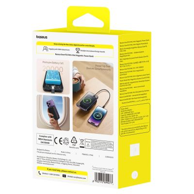 6. Baseus EnerFill FM41 20000mAh 20W Magnetische Powerbank mit 30cm USB-C-zu-USB-C-Kabel – Schwarz