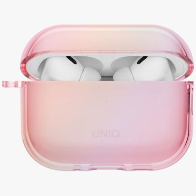 4. Uniq Iridescia Hängehülle für AirPods Pro 3 – Transparentes Rosa
