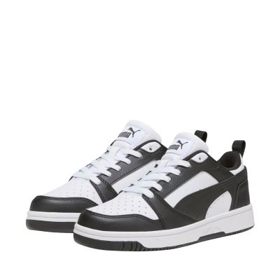 8. Puma Rebound V6 Lo Mid Kinderschuhe weiß und schwarz 393833 01