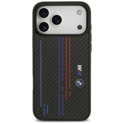 3. BMW M Kevlar Lines & Logo MagSafe Case für iPhone 17 Pro Max – Schwarz