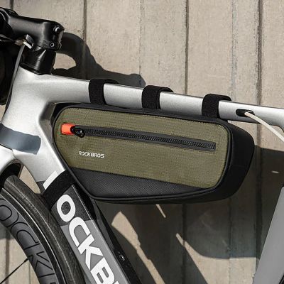 5. Rockbros 30120079001 Fahrradtasche für 1,7 l Rahmen – Grün und Schwarz