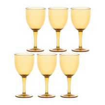 ROSE&TULIPANI FIABA Set mit 6 Acryl-Weingläsern, 400 ml, bernsteinfarben