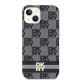 3. DKNY IML Checkered Mono Pattern & Printed Stripes MagSafe Hülle für iPhone 15 Plus / 14 Plus – Schwarz