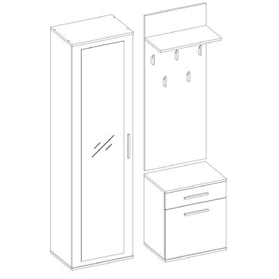4. DUO KLEIDERSCHRANK WEISSES SET