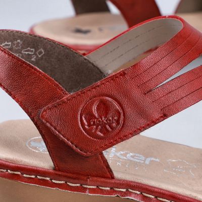 21. Rieker W RKR685 bequeme Ledersandalen rot