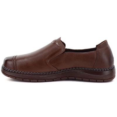 7. Bequeme Damen-Slipper aus Leder, braun, Vinceza 107241